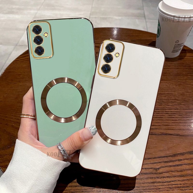 Capa Macia Para Samsung Galaxy A14 A15 A24 A25 A34 A35 A54 A55 A04S A05S Folha Magnética Caixa Do Telefone Quadrado Liso