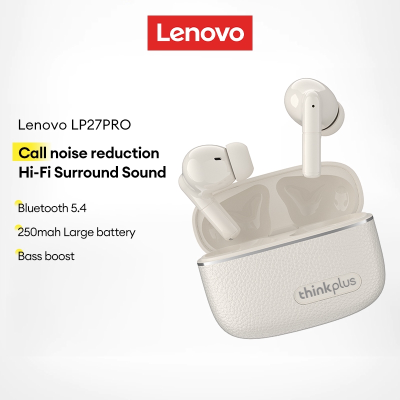 Fones De Ouvido Bluetooth Lenovo LP27 PRO Confortáveis Usando Para Jogos Com Bateria Ultra Longa