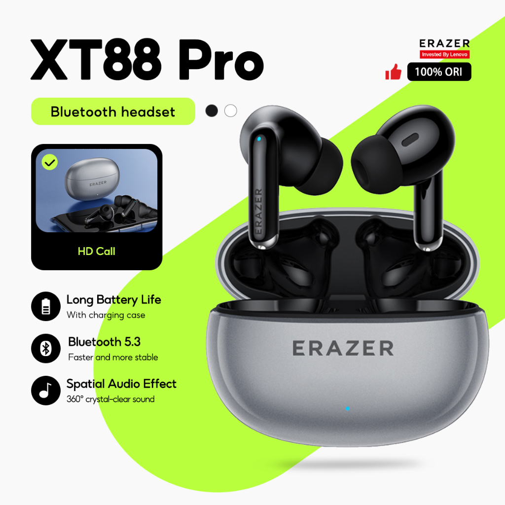 Lenovo Fones De Ouvido Erazer XT88 Pro Verdadeiro Sem Fio Bluetooth 5.3 Com Controle Toque HD Som TWS Microfone em Oferta na Shopee
