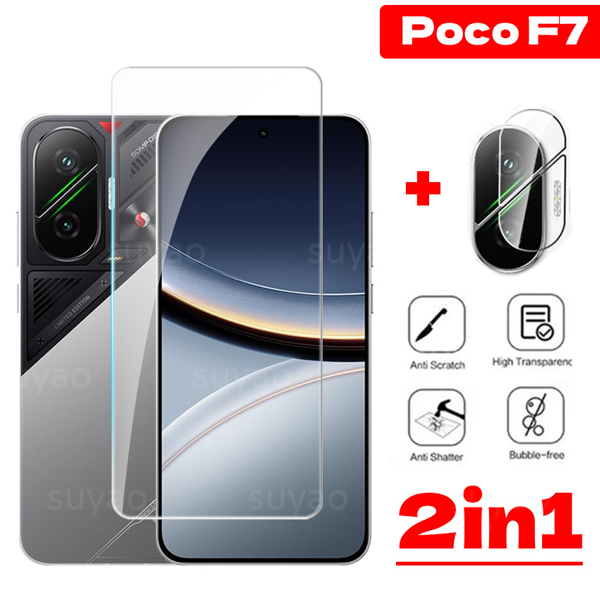 Para Xiaomi Poco F7 2025 Protetor De Tela Filme Lente Da Câmera PocoF7 PocoF7 Telefone Vidro Temperado Claro HD 9H Trans