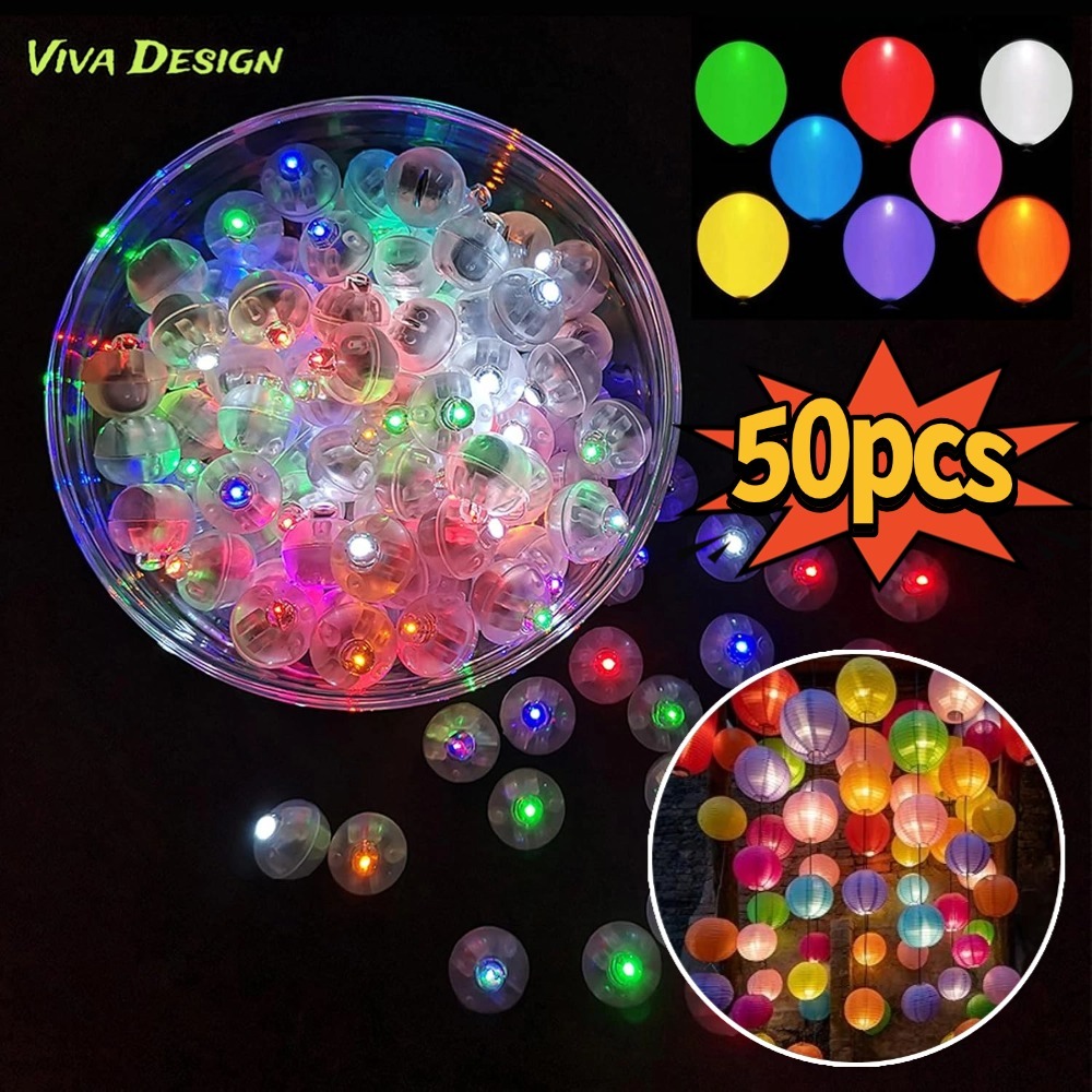 50pcs Luzes De Balão Led Bola Minúsculas Para Mini Lâmpada Redonda Lanterna De Bar Decoração De Natal balões de festa
