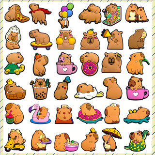 Quente 1 Pçs Série capybara Sapatos Encantos Acessórios Decorar Chinelos Sandálias Fivela…