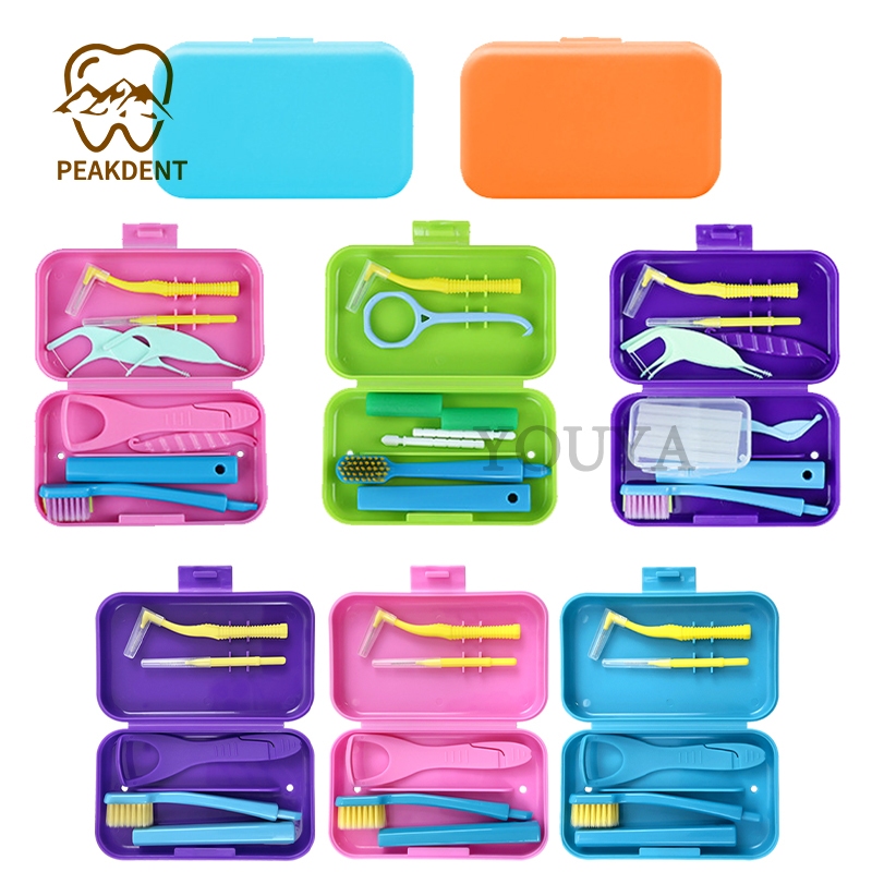 Imagem Kit De Viagem Portátil Dental Limpeza Profunda Higiene Oral Escova Interdental De Dentes Raspador De Língua