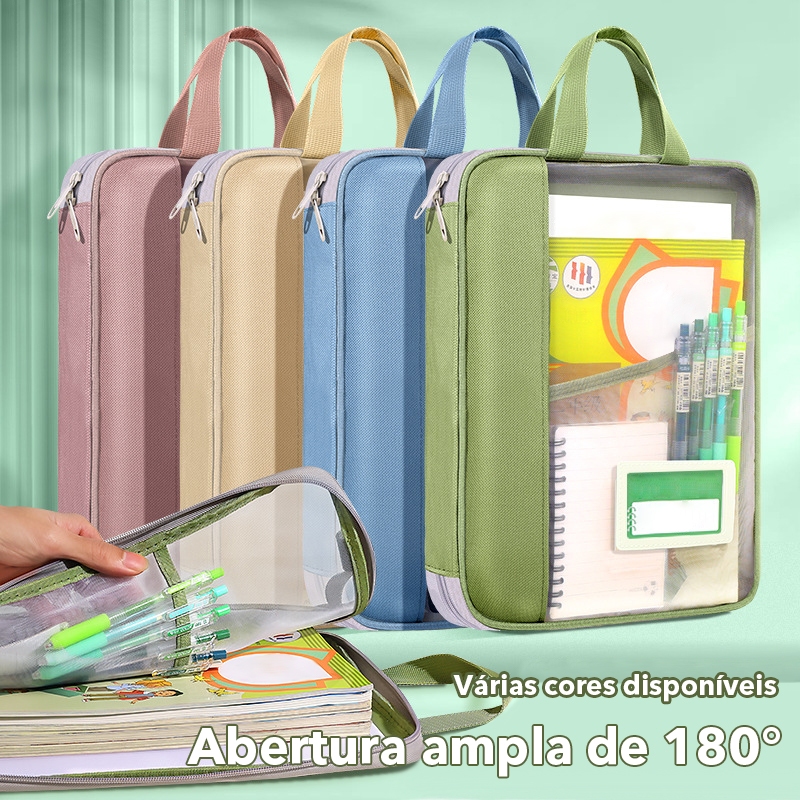 Bolsa de documentos Huajie bolsa de arquivo transparente bolsa de mão para estudantes bolsa de livros bolsa para testes