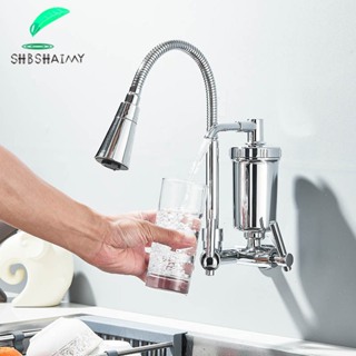 Torneira Flexível Gourmet Da Cozinha Com Filtro Fino Para A Luxuosa Parede Preta/Cromado em Oferta na Shopee