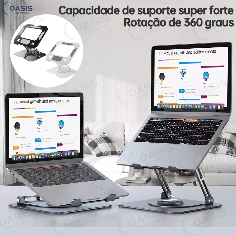 Suporte de Metal Ajustável Para Notebook 10 Ate 17" Giratória de 360° N263 em Oferta na Shopee