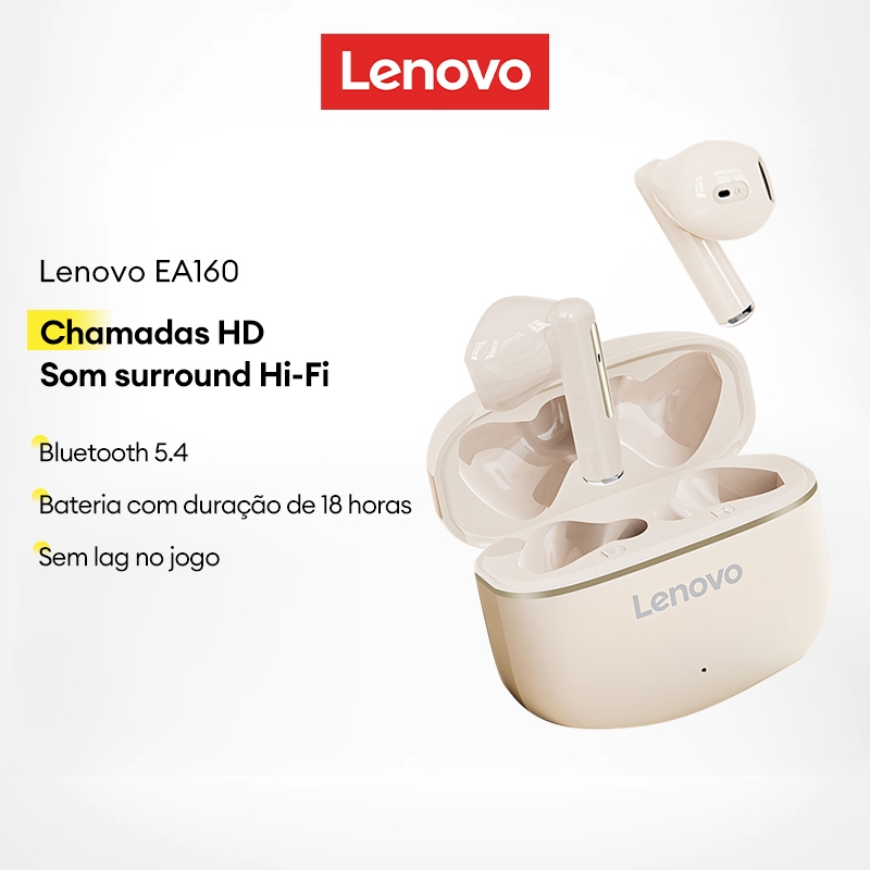 Lenovo EA160 Fones De Ouvido Bluetooth Alta Fidelidade Qualidade Som HD Chamada Jogo Baixa Latência 5.4 em Oferta na Shopee