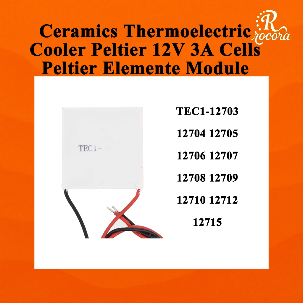 TEC1-12703 12704 12705 12706 12708 12709 12710 12712 12715 Refrigerador Termoelétrico De Cerâmica Peltier 12V 3A Células