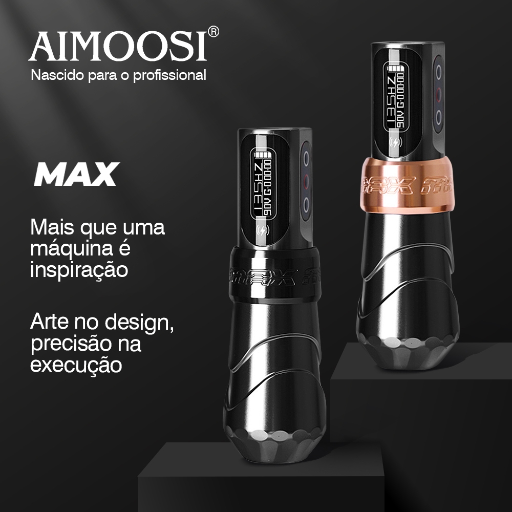 Máquina de Tatuagem Profissional Sem Fio Caneta Rotativa com Display LCD Motor Coreless Potente Alta Precisão Sem Caixa em Oferta na Shopee