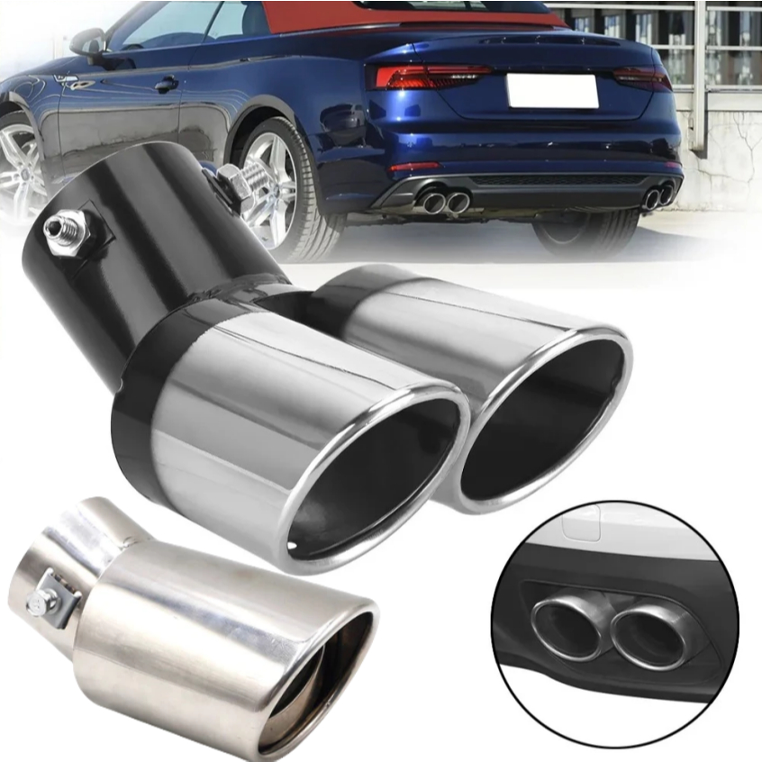 Tubo De Escape Para Carro Com Ponta De Aço Inoxidável E Silenciador Automático Tubo Duplo Curvo/Único Curvo/Único Linear Tubo De Escape Para Carro Com Ponta De Aço Inoxidável E Silenciador Automático Tubo Duplo Curvo/Único Curvo/Único Linear