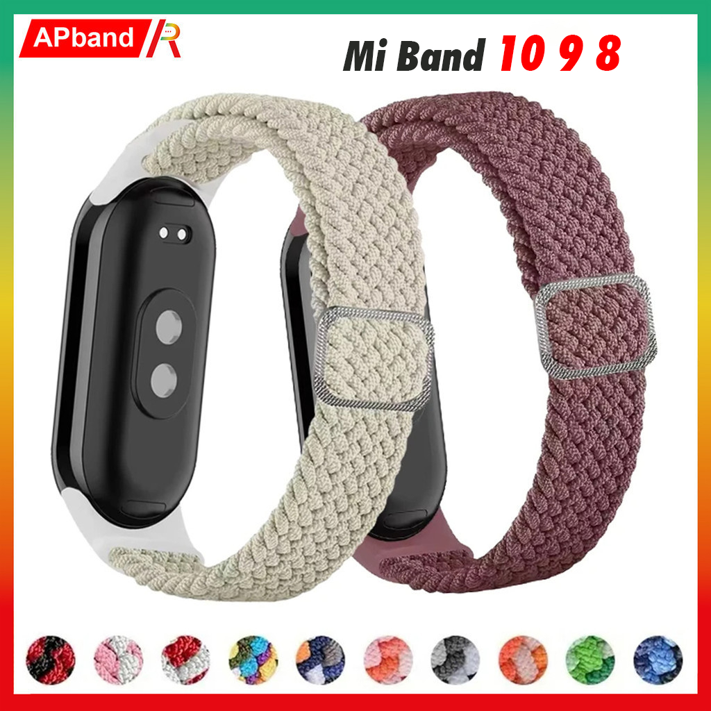 Pulseira de Nylon para Smartwatch Xiaomi mi Band 10 9 8, Solo Loop de nylon trançado esportiva Miband 8 9 10