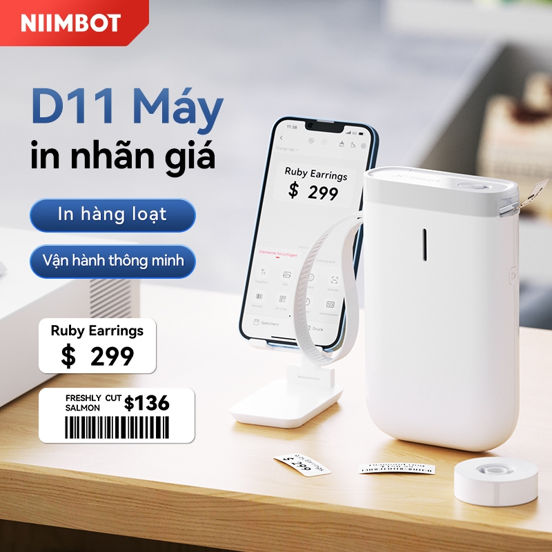 Impressora De Etiquetas NIIMBOT D11 Sem Fio Bluetooth Portátil Pequena Máquina De Térmicas em Oferta na Shopee