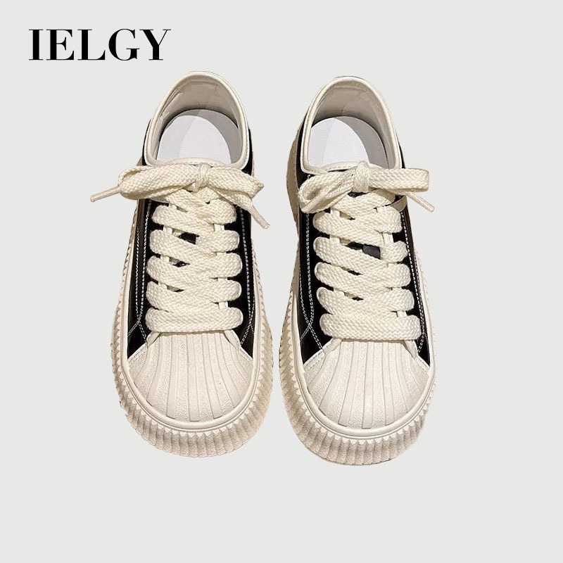 IELGY Shell Toes White Shoes Solas Da Plataforma Feminina Novos Tênis Casuais Versáteis Sapatilhas Altura em Oferta na Shopee