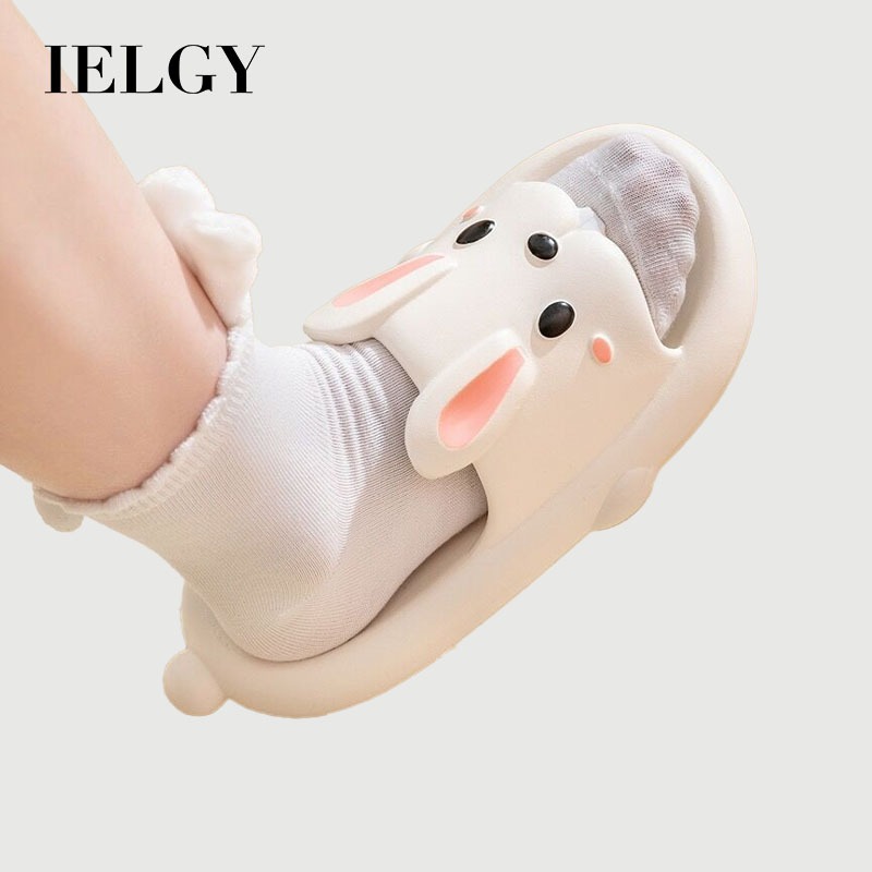 IELGY Cute Bunny Platform Slippers Mulher Banho De Verão Antiderrapante