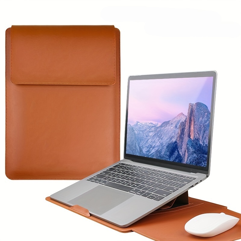 Capa Para Notebook Stand Macia De Couro PU Macbook Air Pro 13,3 e 15-16,2 Polega