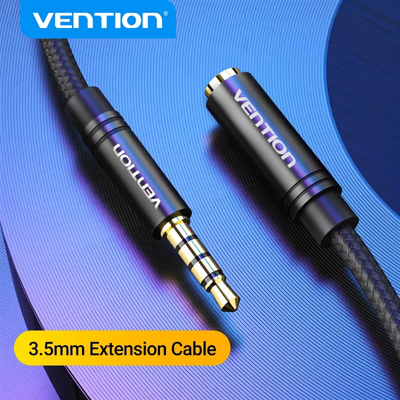 Vention Jack 3.5 Cabo De Extensão Aux Para Carro Laptop Mini PC TV Xiaomi Huawei