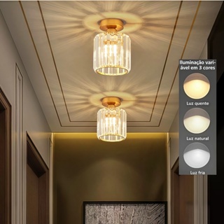 Luminária De Teto Cristal 110V-220V Simplicidade Moderna Corredor Sala De Estar Varanda Quarto Base da Lâmpada + Abajur em Oferta na Shopee