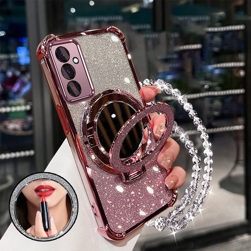 Capa Para Samsung A26 A36 5G A56 5G airbag De Quatro Cantos material anti-Queda Espelho De Maquiagem Função De Suporte D em Oferta na Shopee