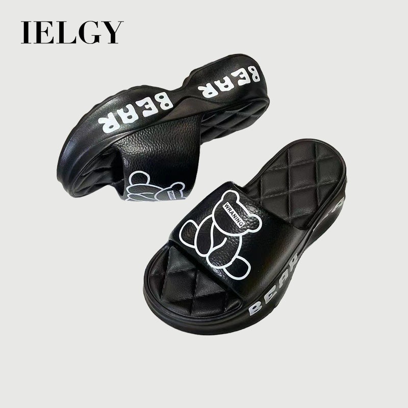 IELGY Panda Cute Fashion Slippers Femininos De Sola Grossa E Antideslizante EVA Versátil Anti-odor em Oferta na Shopee