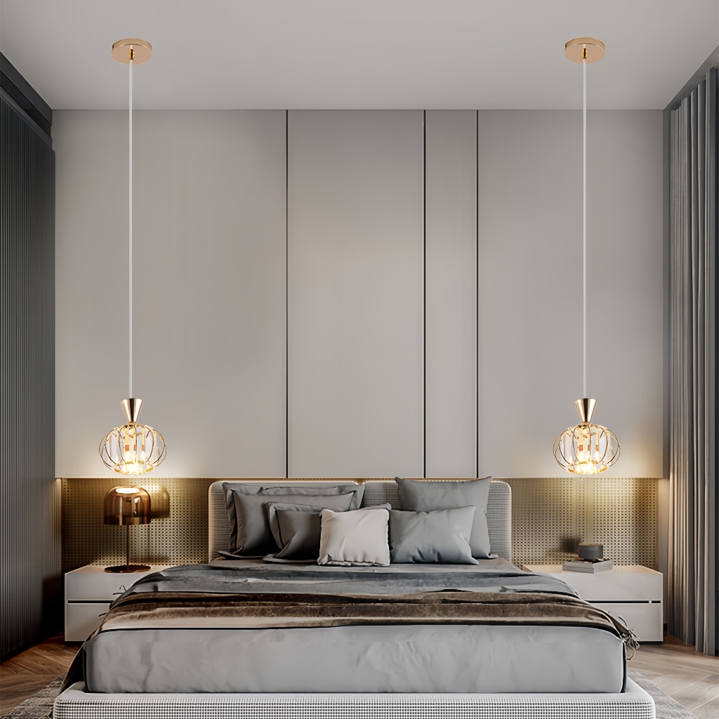 Lustre de Cristal de Metal Nórdico Simples, Lâmpada de Teto, Preço mais Baixo em toda a Rede