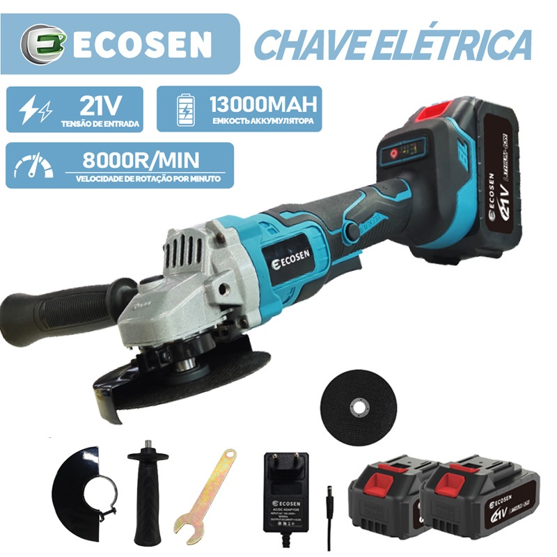 21V Esmerilhadeira Lixadeira Angular 4 1/2" 8000RPM sem fio - Home & Living