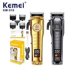 Kemei Máquina De Cortar Cabelo Profissional , Aparador De Elétrico Sem Fio Com Display LCD , Corte Recarregável Por USB