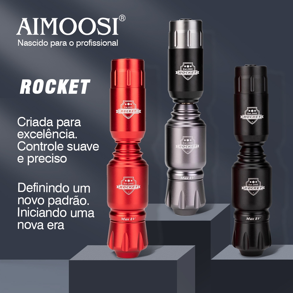 Máquina de Tatuagem Conjunto Rocket Mini - Caneta Rotativa, Fonte Sem Fio, Interface RCA, ANVISA em Oferta na Shopee