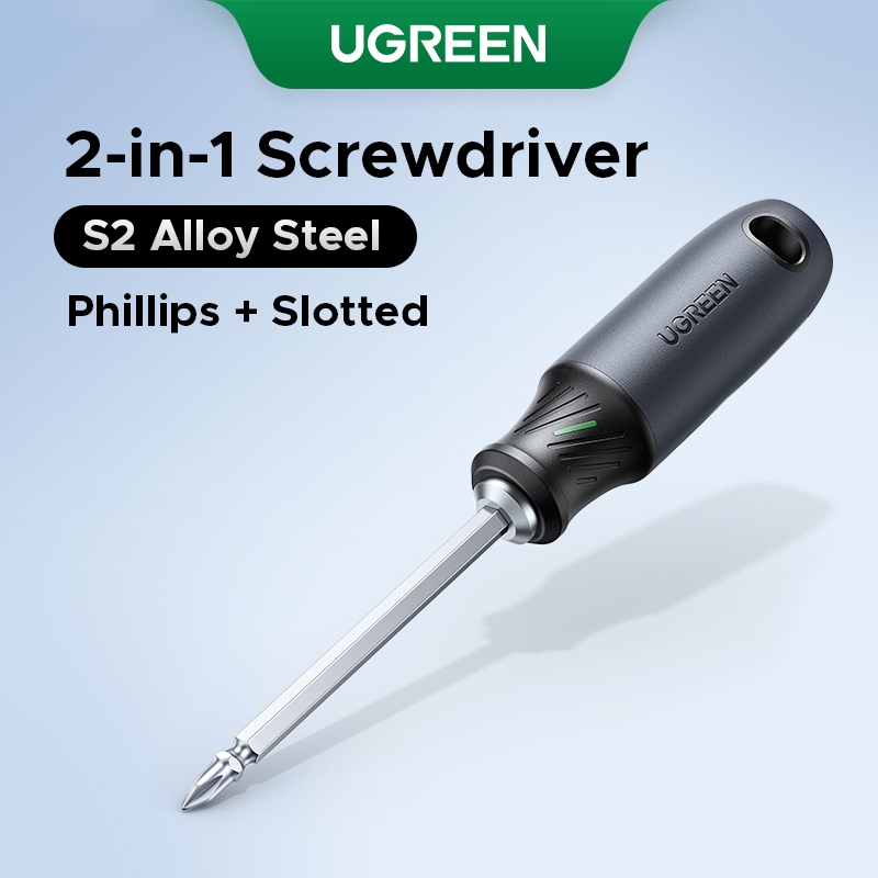 Chave De Fenda UGREEN 2 Em 1 S2 Liga De Aço Phillips E 6 * 100mm em Oferta na Shopee