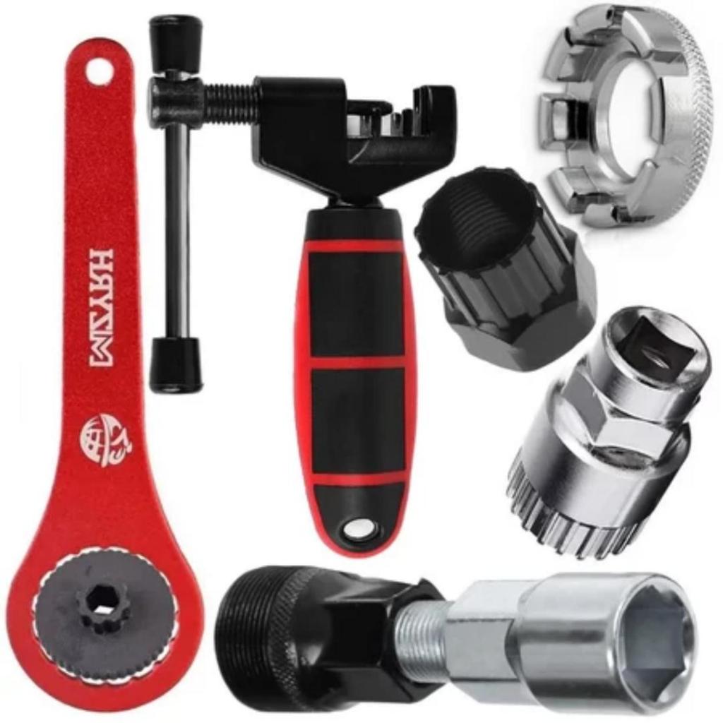 Kit Ferramenta Chave Para Bike Extrator Corrente Pino Raio K7 Pedivela Movimento Central Reparo new_life
