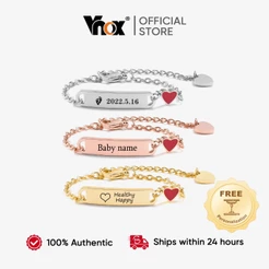 Vnox Pulseira De Bebê Com Nome De Coração Ajustável Para Crianças De 0-6 Anos Cadeão do Dia das Crianças
