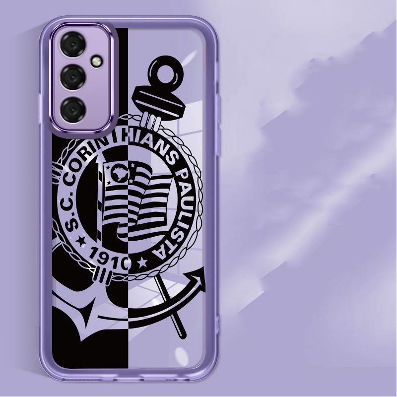 Capa Macia Para Samsung A23 A13 A33 A53 A73 A72 A52 A52s A32 5G Corinthians Football Club Com Design Preto E Branco Anti