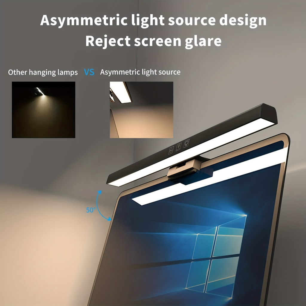 Luminária Tela Notebook Monitor Mesa Barra Luz Regulável Cúpula Preto Estrutura Preto 110/220v em Oferta na Shopee