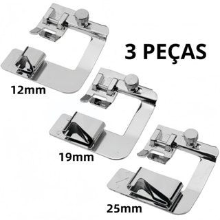 03 Sapatas Calcador Bainha E Barra 10mm 19mm 25mm Maquinas Doméstica em Oferta na Shopee