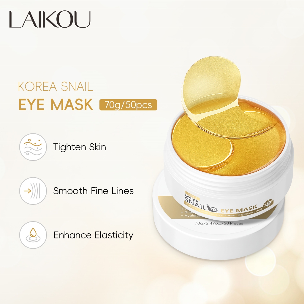 LAIKOU Máscara De Olho De Caracol Removedora Rugas/Círculo Escuro/Anti-Idade/50 Pçs