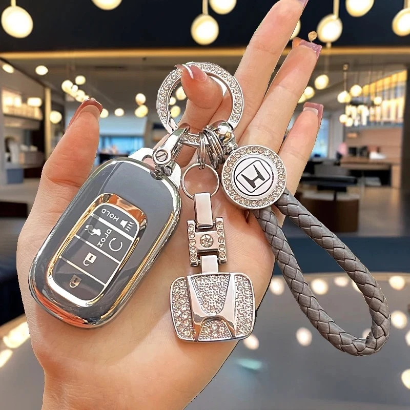 Capa Para Chave Honda Chaveiro Acessórios Brio City Civic BRV HRV CRV Type R WRV ACCORD Odyssey Moda Metal Couro Carro em Oferta na Shopee