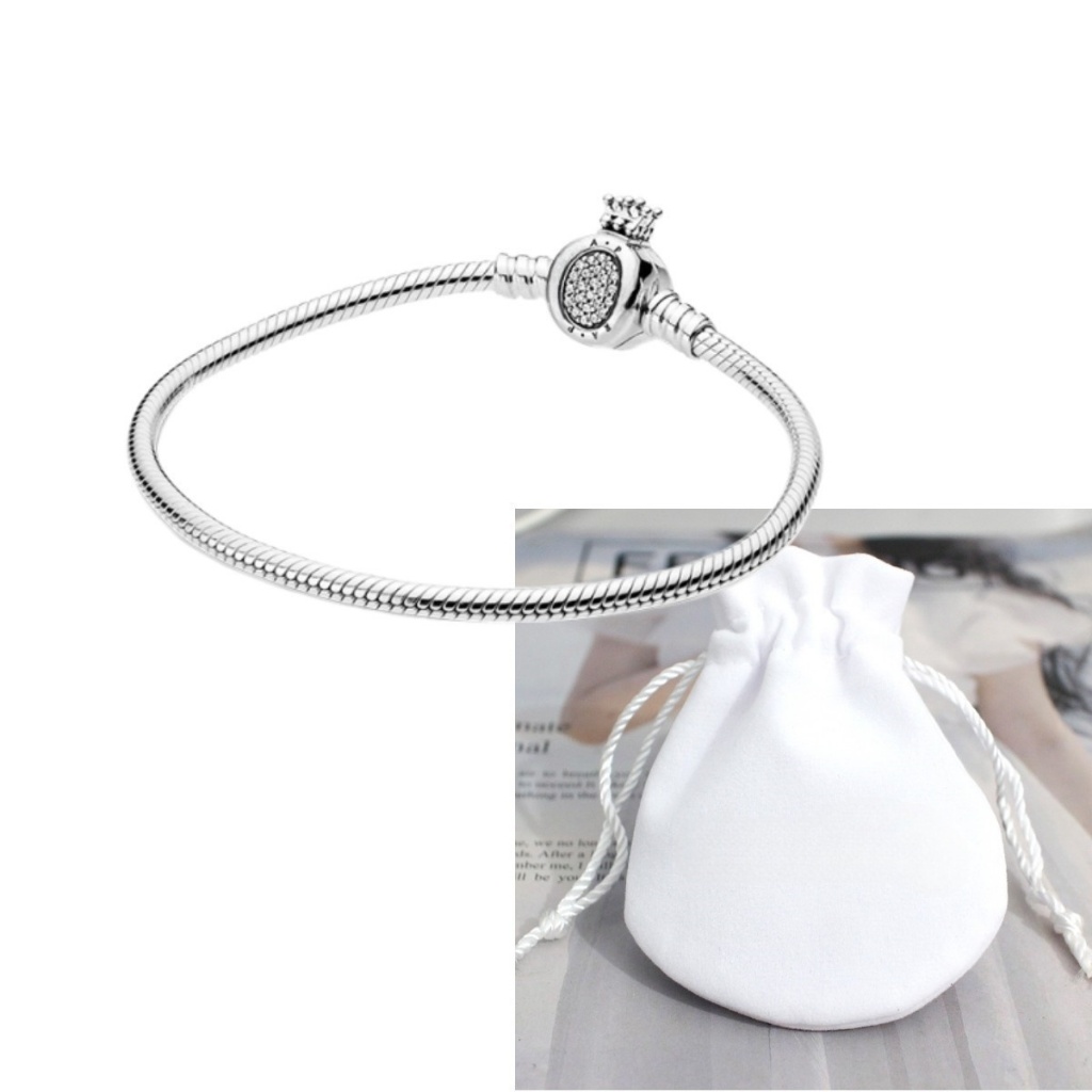 {Pulseira de coroa de prata S925} Design de fivela de corrente em forma de O Presentes estilo feminino para joias de nam em Oferta na Shopee