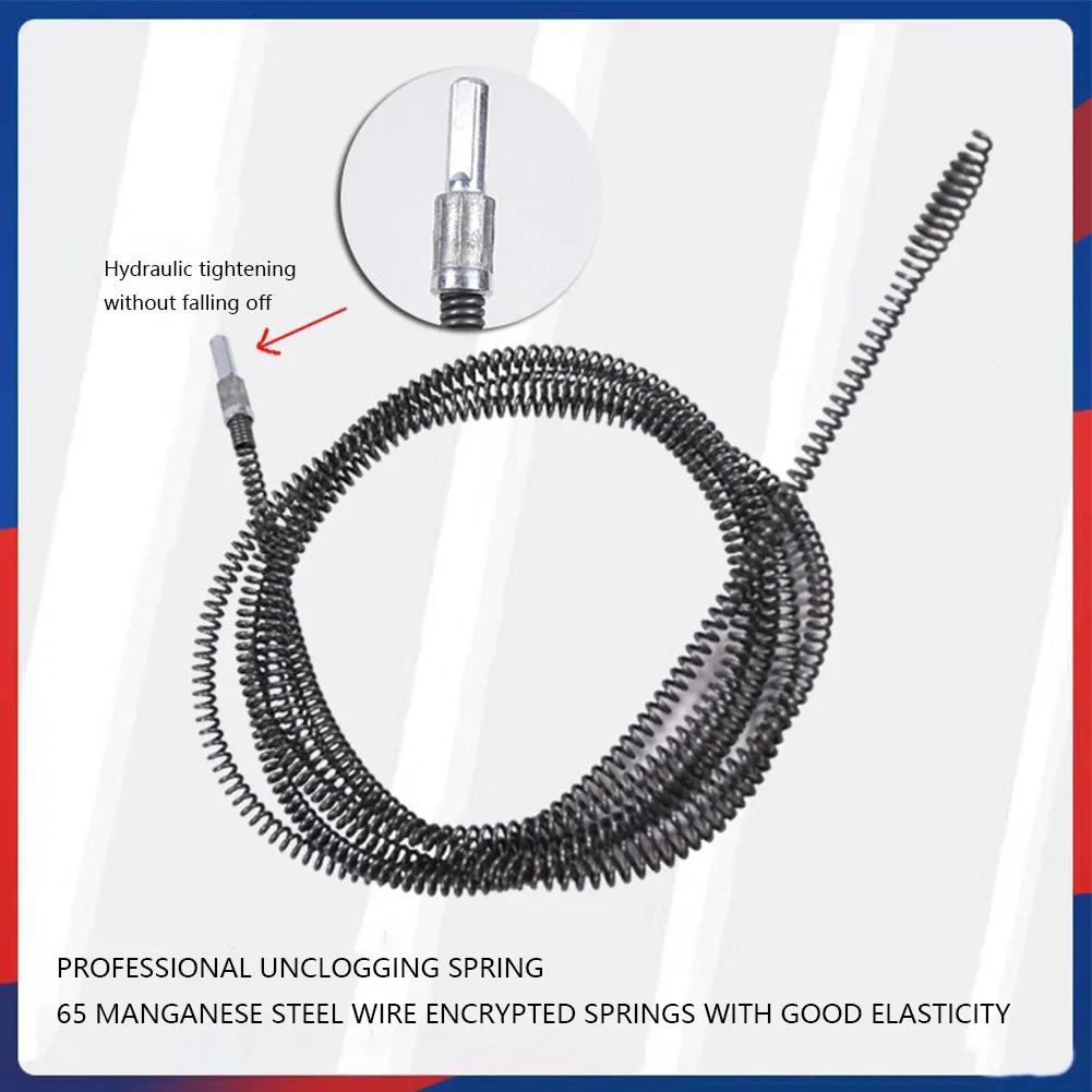 Limpador de tubo de drenagem, com mola de dragagem de tubo de 10 mm de diâmetro, antiferrugem