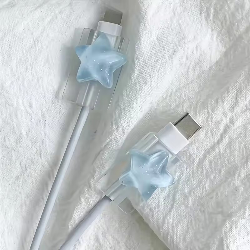 Coreia Bonito 3D Oceano Estrelas Mudança Carregador Protetor Capa Linha Protetores Organizador Enrolador Acessórios em Oferta na Shopee