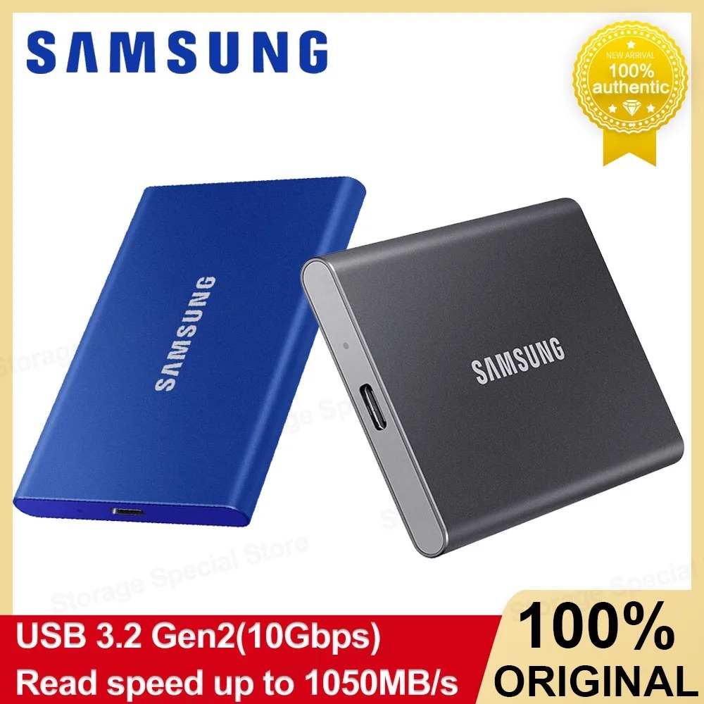 SAMSUNG T7 Unidade De Estado Sólido Externa T7 Escudo Portátil SSD 1TB 2TB Alta Velocidade USB3.2 NVMe PSSD Para Laptop 