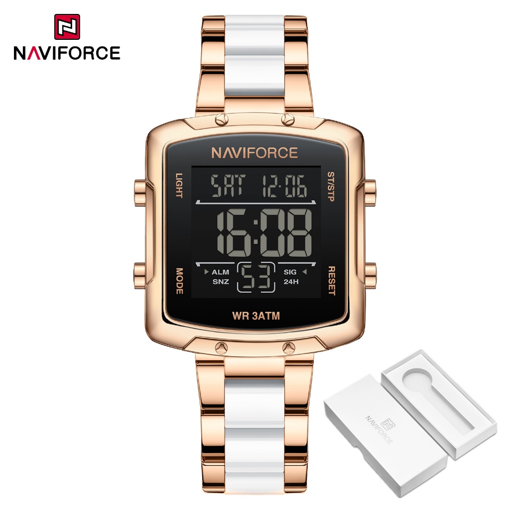 NAVIFORCE 5057 Relógio Feminino Com Cronógrafo Luminoso Display Digital em Oferta na Shopee