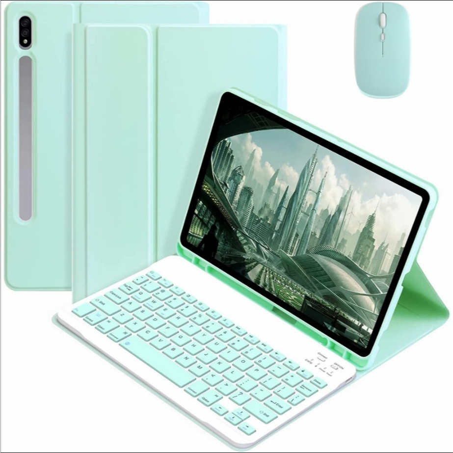 Para Samsung Galaxy Tab S10 FE + 13.1 2025 Teclado Bluetooth Magnético Removível Com Capa De Suporte Comercial Embutido