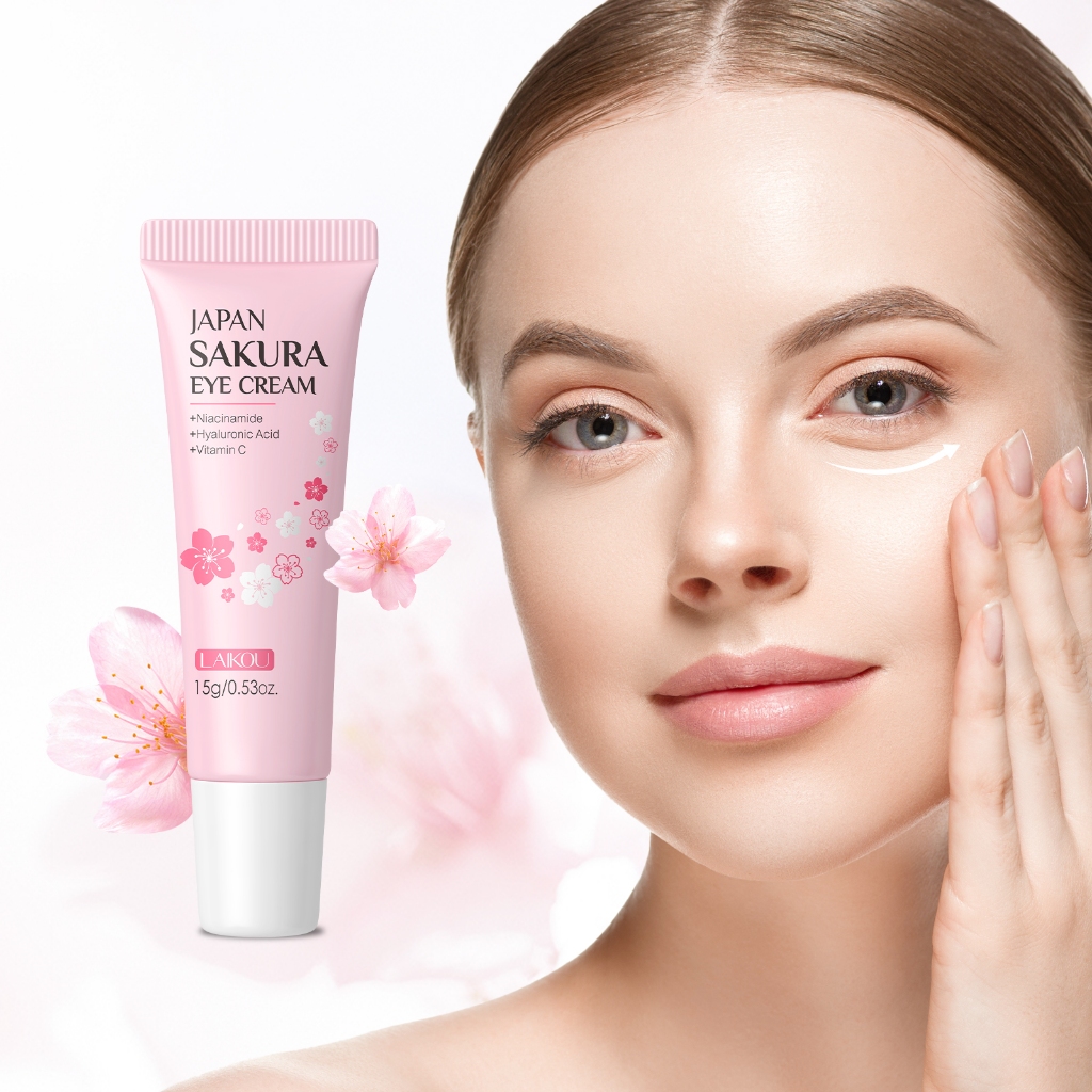 LAIKOU Creme De Olhos Sakura Anti-Idade Remove Olheiras/Bolsas Contra Rrouja 15g - Beauty