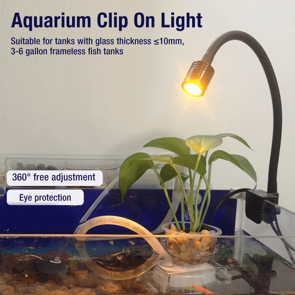 Zoom de luz de clipe pequeno LED para tanque de peixes em Oferta na Shopee