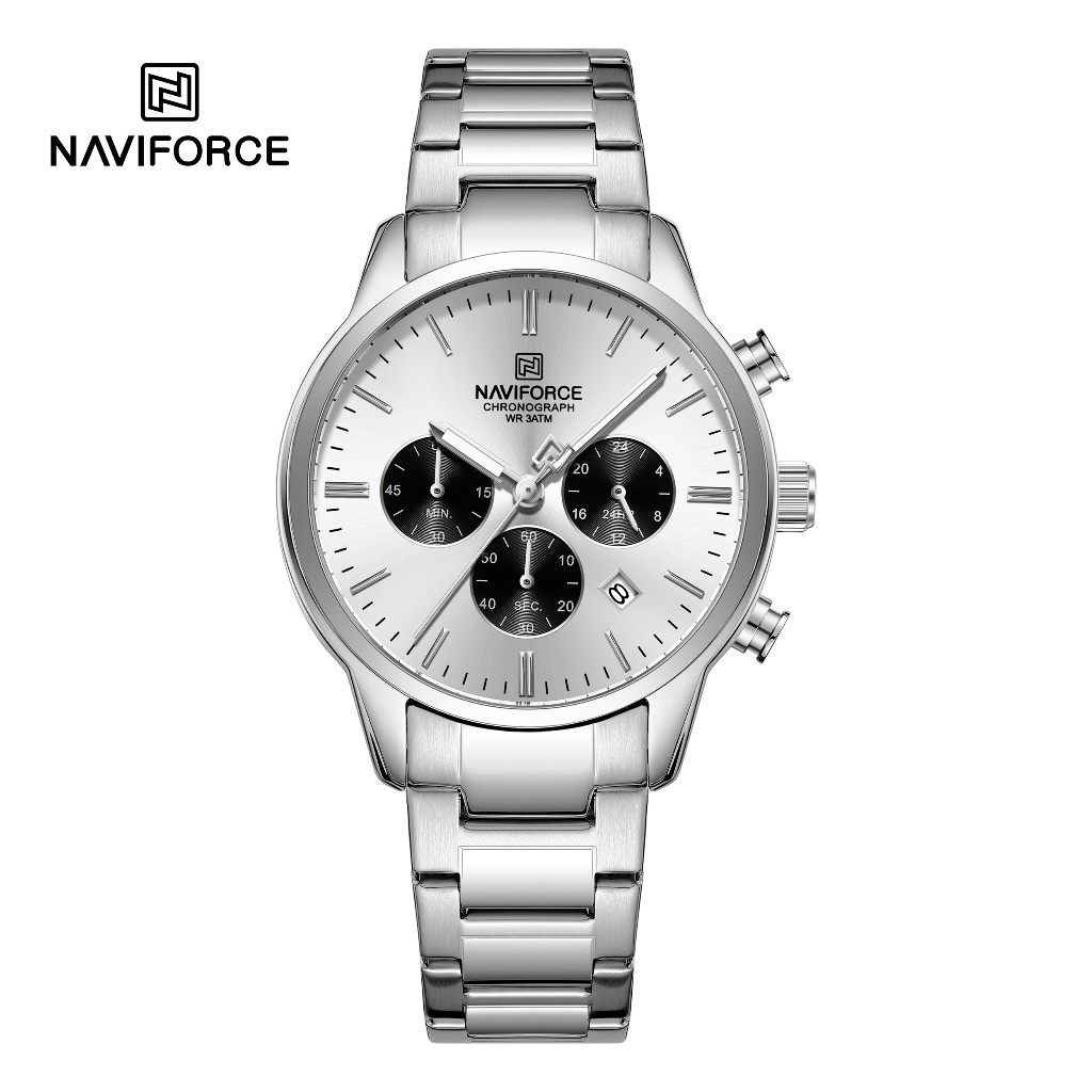 NAVIFORCE 8076 Business Simples Multi-Dial Cronógrafo Relógio Masculino Multifuncional À Prova D'água