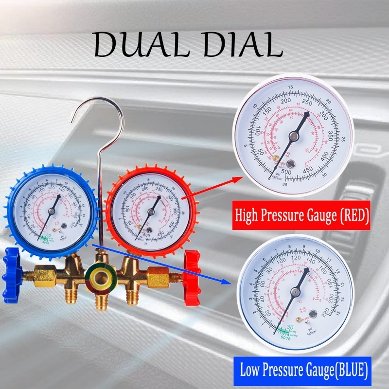 Manifold Vulkan (R22 - R134A - R404A) Mangueira 0,90m VLCT-636V e Refrigeração Conjunto para os Gase R22, r407c, R134a
