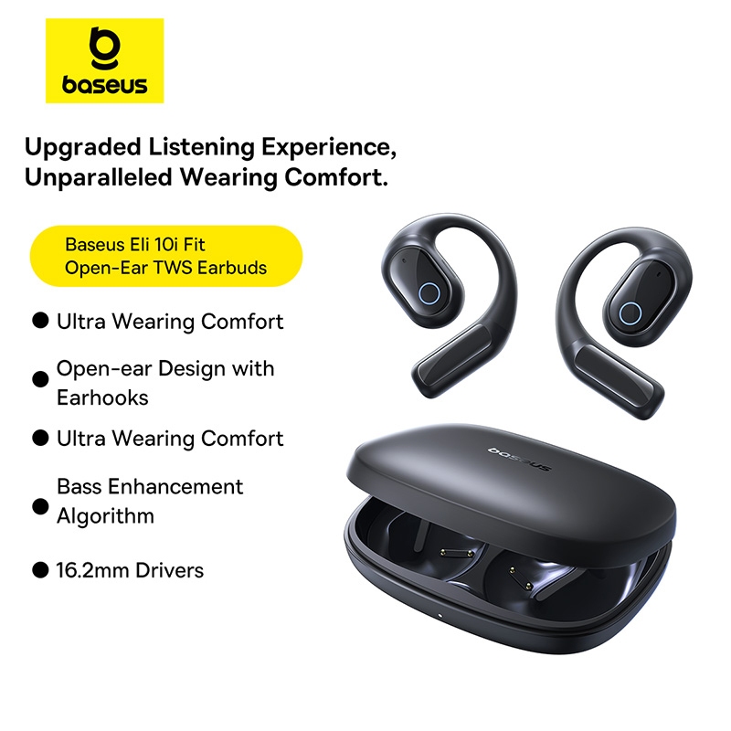 Baseus Eli 10i Fit Open-Ear TWS Fones De Ouvido Bluetooth 5.4 Sem Fio Esportivos em Oferta na Shopee
