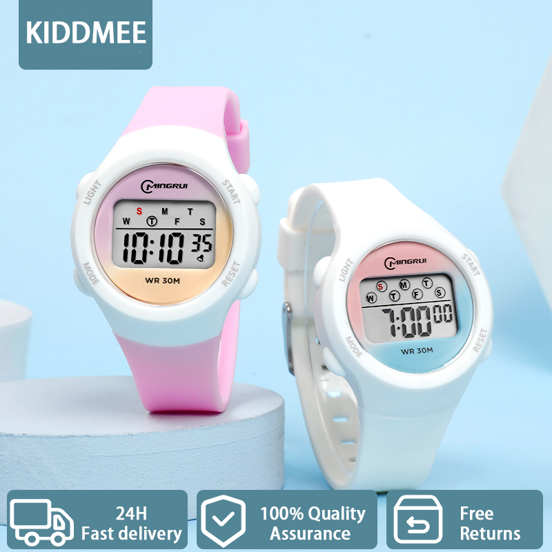 KIDDMEE Relógio Digital Infantil Macaroon Relógio Esportivo à Prova d'Água Relógio de Pulso Colorido Presentes