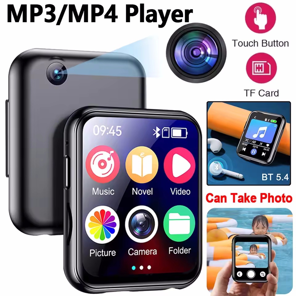 Novo Reprodutor De MP3 Bluetooth 5.4 MP4 Player HiFi MP3 Leitor De Música Com Câmera Esportes Walkman Gravador De Rádio 