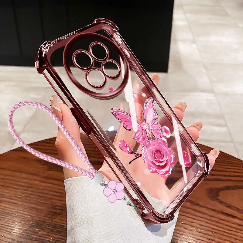VRQR Para Oppo Realme 12 5G 12X 13 Pro Plus 5G + 5G Capa Luxuosa Com Padrão De Borboleta Transparente À Prova De Choque em Oferta na Shopee