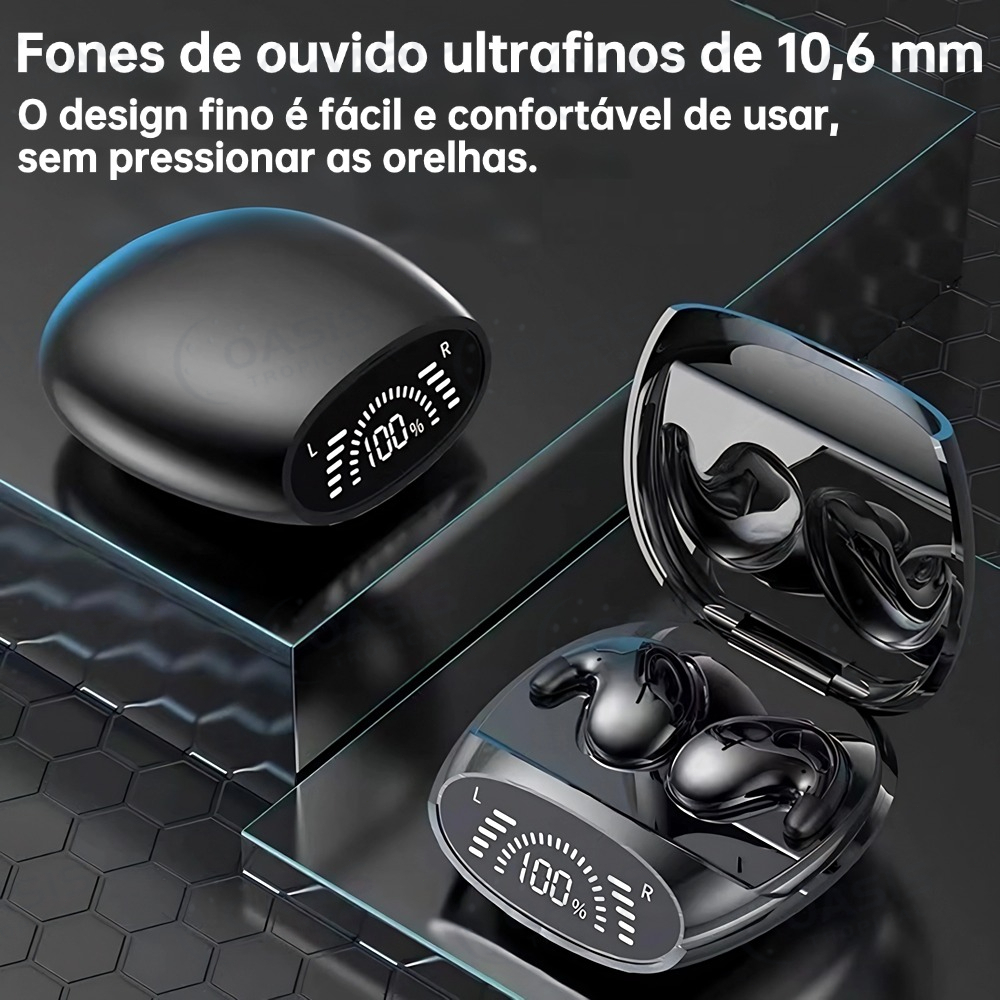 Fone de Ouvido TWS Invisível para Dormir Bluetooth Oculto IPX7 À Prova d'Água com Cancelamento de Ruídos